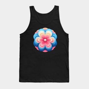 Abstract Pink Blue Flower Tank Top